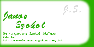 janos szokol business card